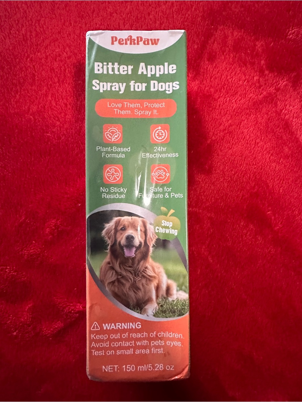 Stop chew spray. Bitter Apple Spray for Dogs - Green/Orange